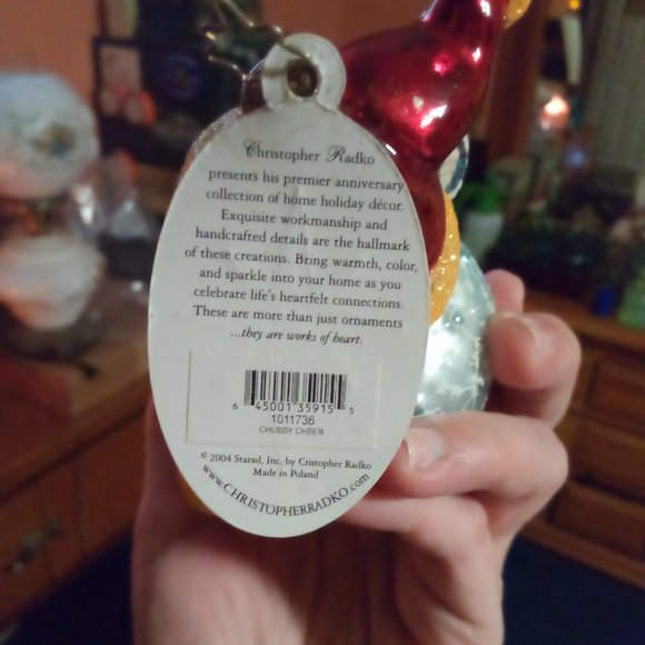 20th Anniversary Snowman CHUBBY CHEER Ornament - Picture 4 of 7